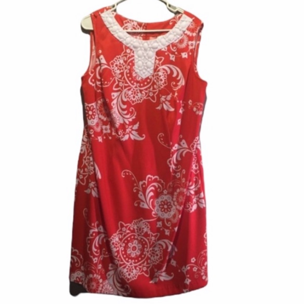 Red and white dress